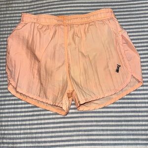 Uzzi Active Wear Running Shorts‎ Peach Orange Nylon Mesh Liner Retro 80s 90s M